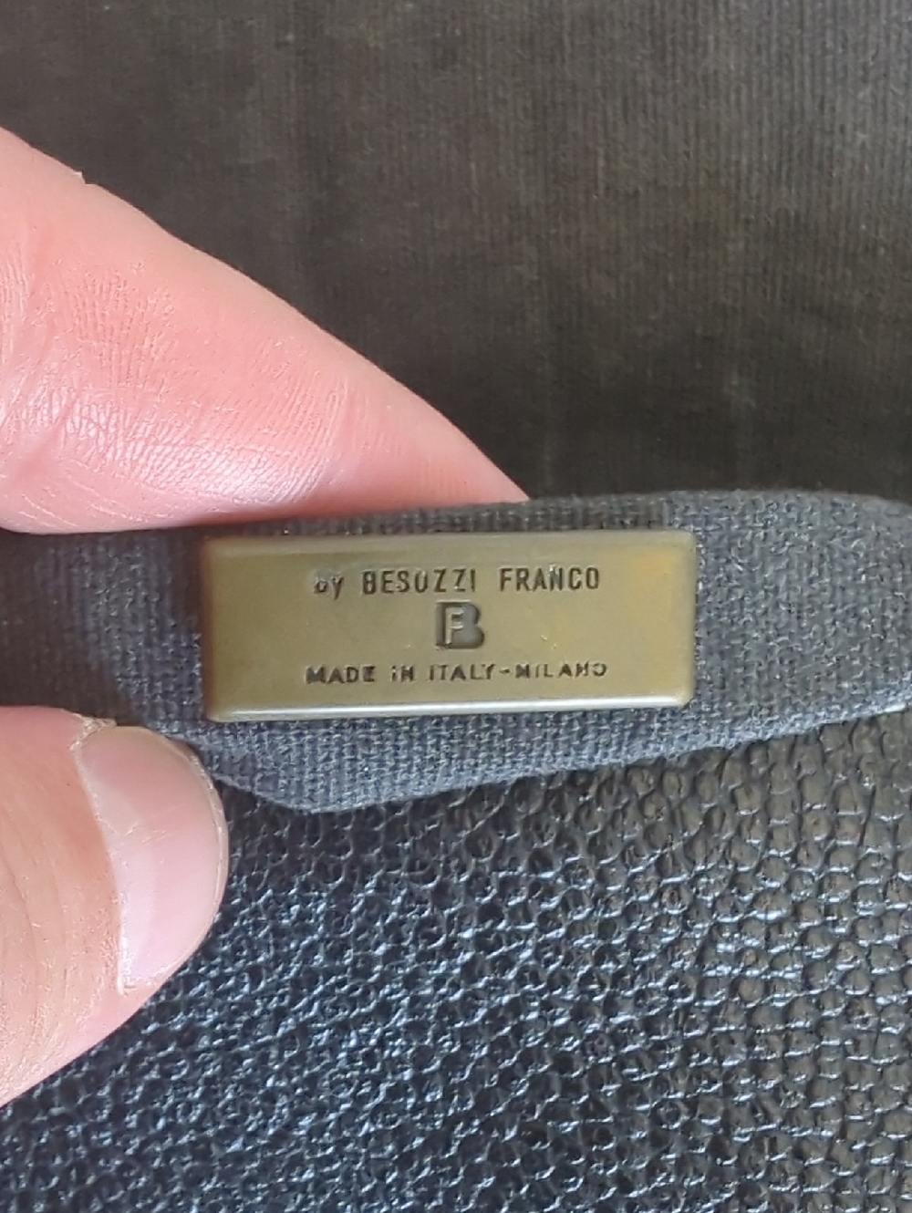 Besuzzi Franco Vintage Italian Black Leather Crossbody‎ Bag with Brown Trim - Picture 3 of 4